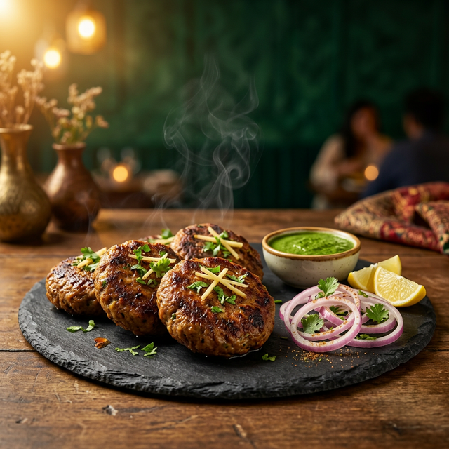 Royal Galouti Kebab served with green chutney